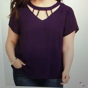 Torrid purple cage georgette blouse